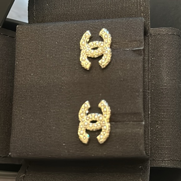 Authentic Chanel CC Stud Earrings - Picture 6 of 12